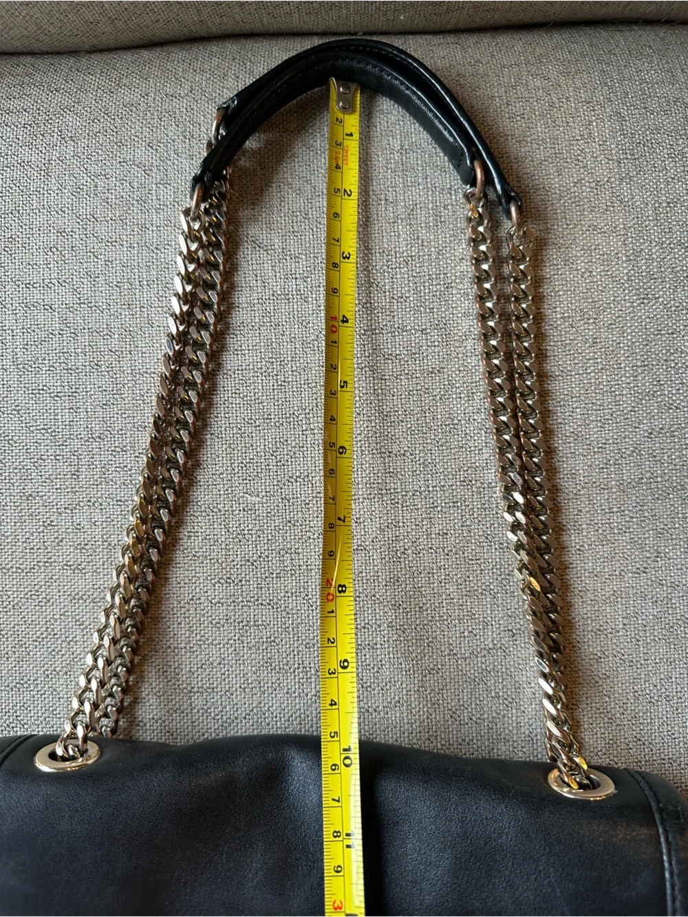 Coach Ranger Flap Black Leather  Shoulder or Crossbody Bag with Chain Strap